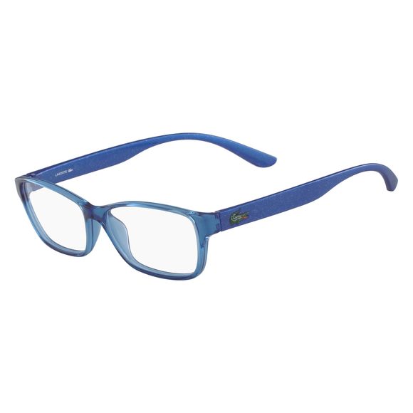 New KIDS Lacoste L-3803B 440 Crystal Blue Eyeglasses w/Glitter Temples 51/14/135 - Picture 1 of 1